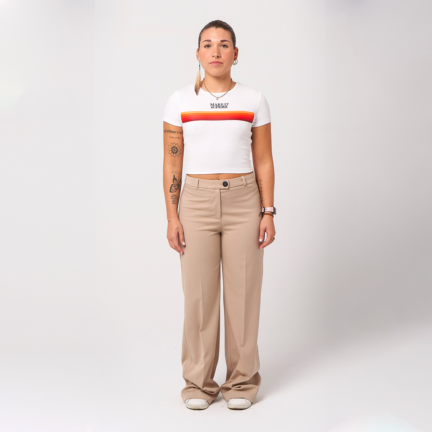 RetroLine White Crop Top