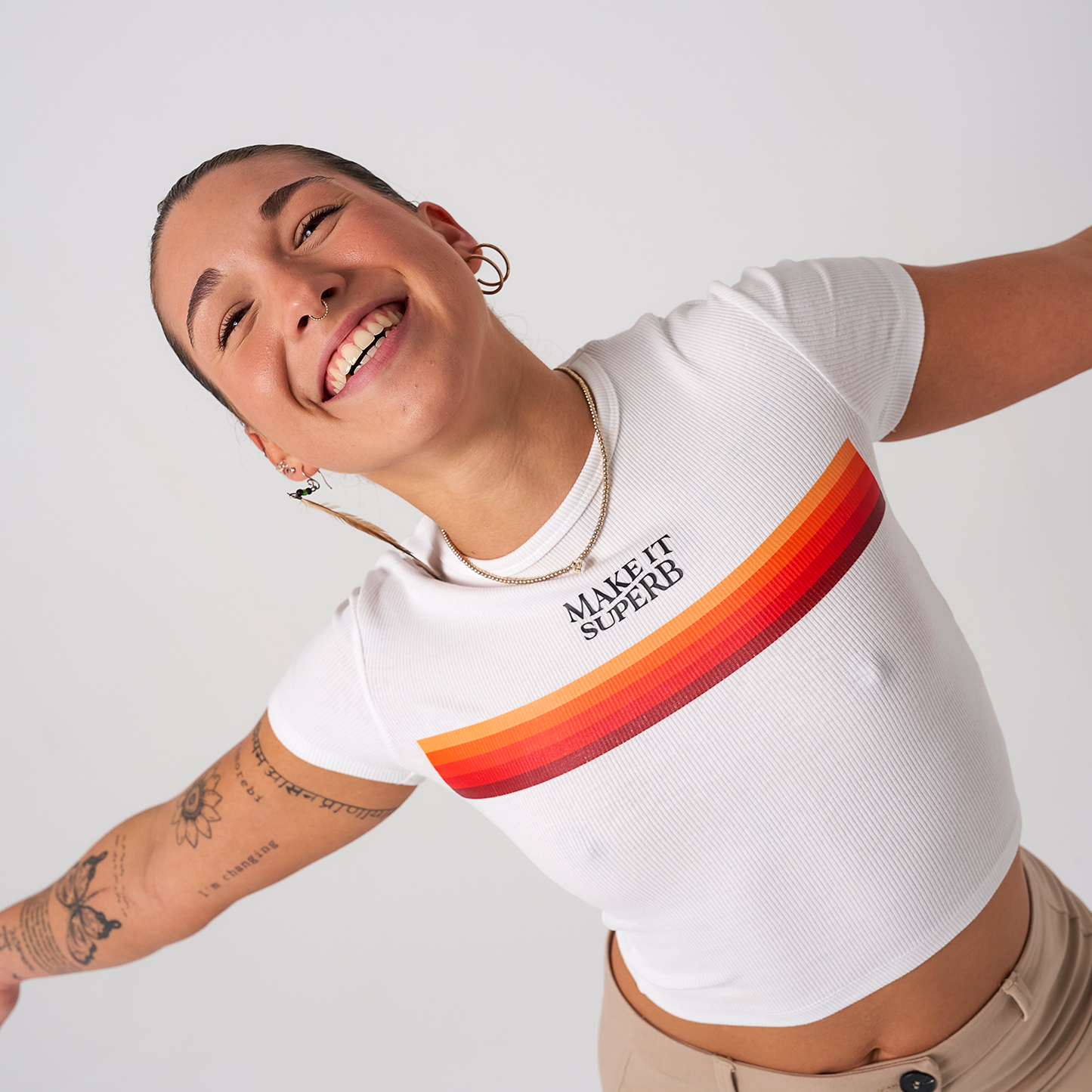 RetroLine White Crop Top