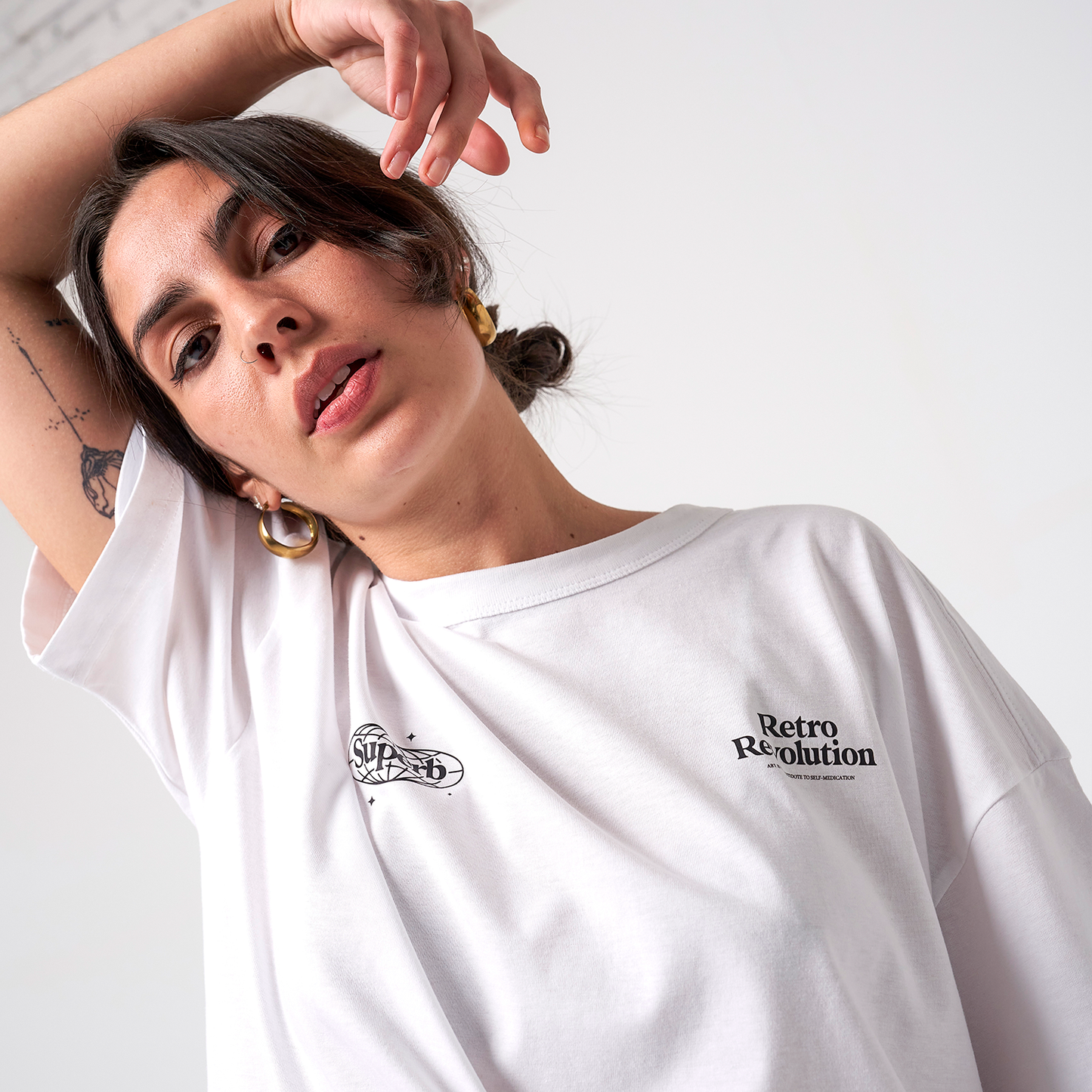 Camiseta Oversize Sell Drugs Blanca