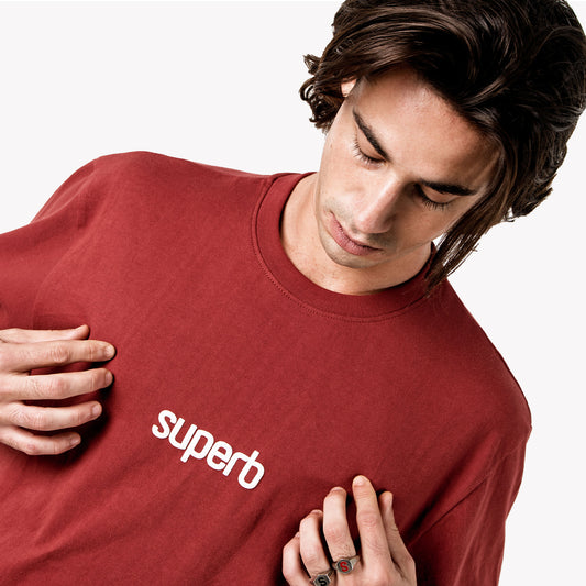 Camiseta Oversize Little Core Puffy Burdeos