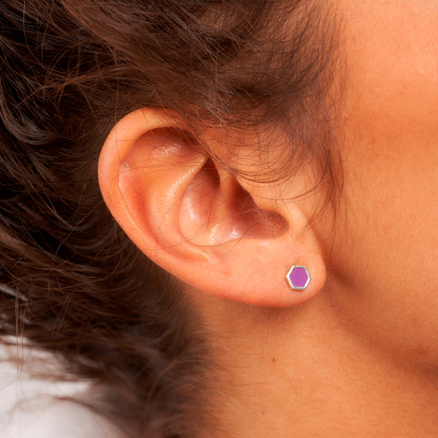 Silver lilac S earring
