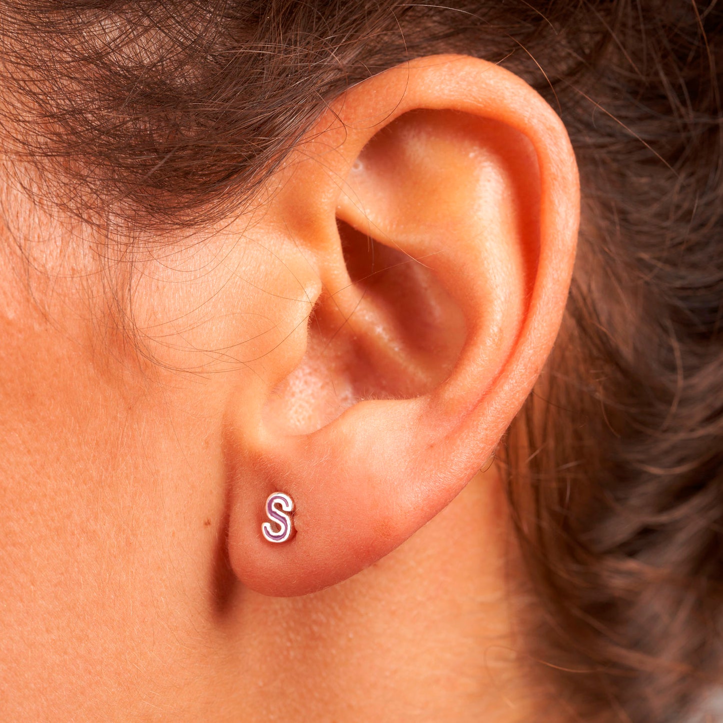 Silver lilac S earring