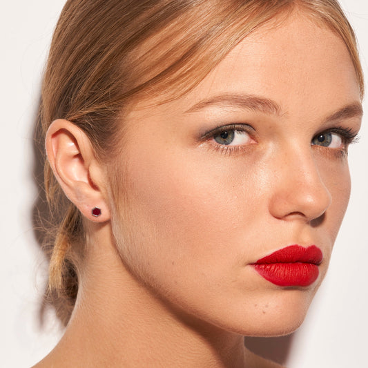 Pendiente plateado S Granate