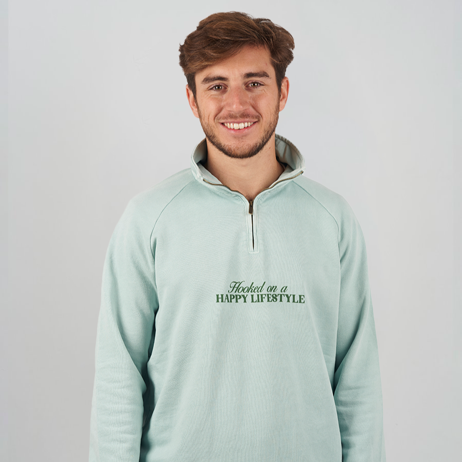 Half Zip Hooked Verde
