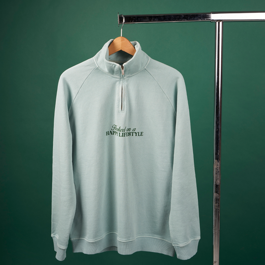 Half Zip Hooked Green