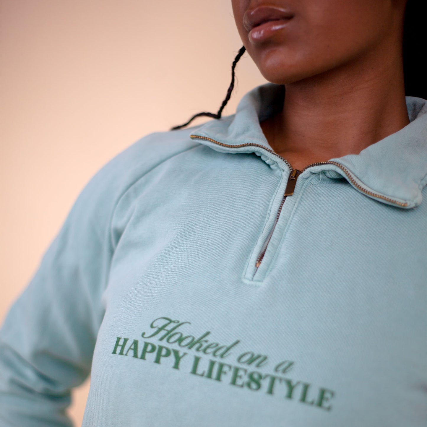 Half Zip Hooked Verde