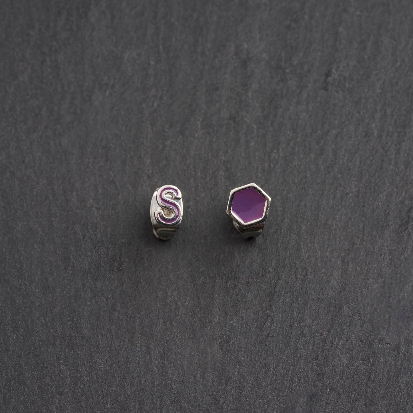 Silver lilac S earring