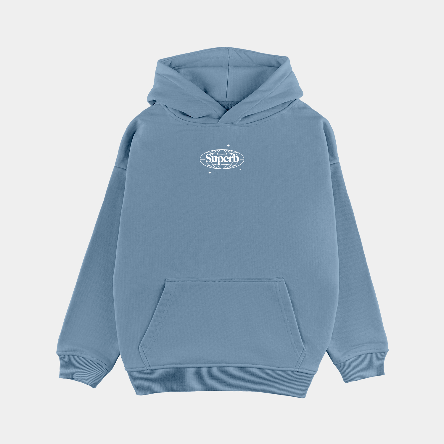 Retro Hoodie Organic Oversize Blue