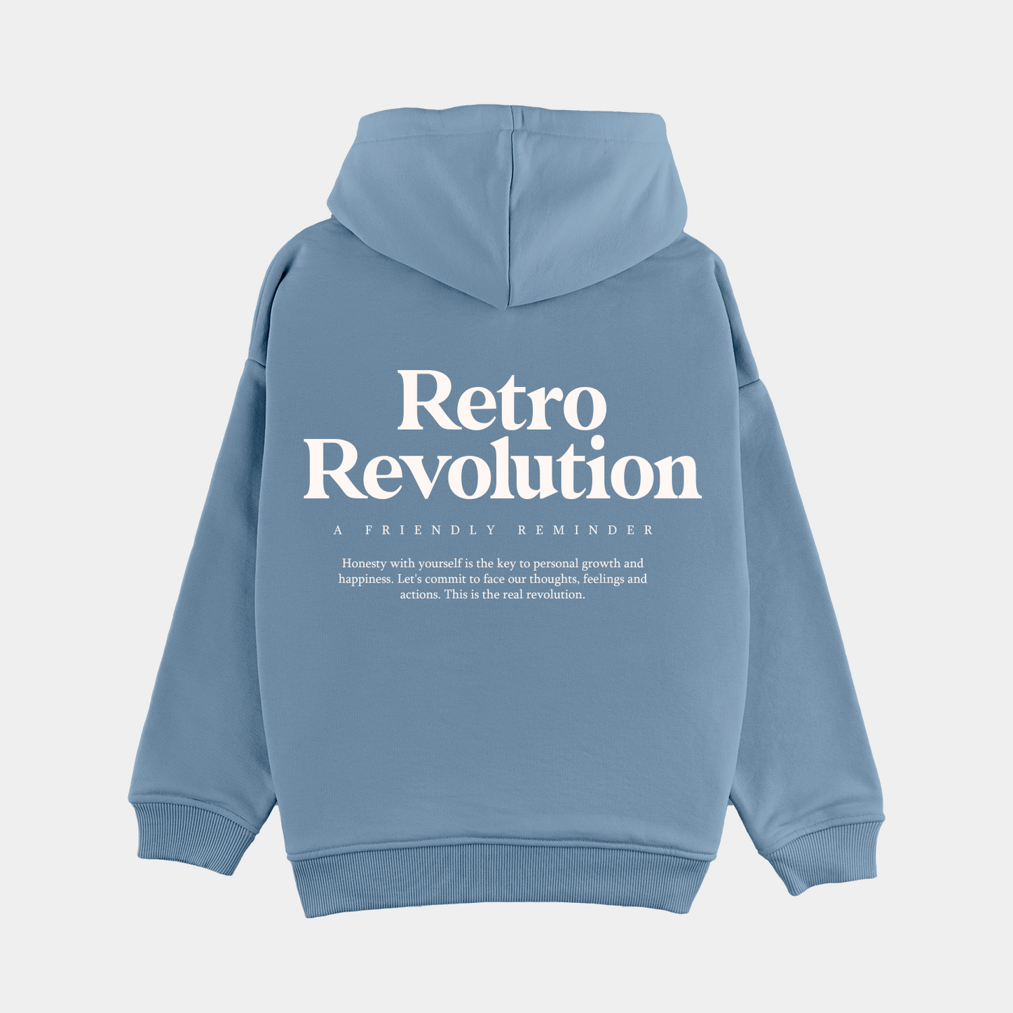 Retro Hoodie Organic Oversize Azul