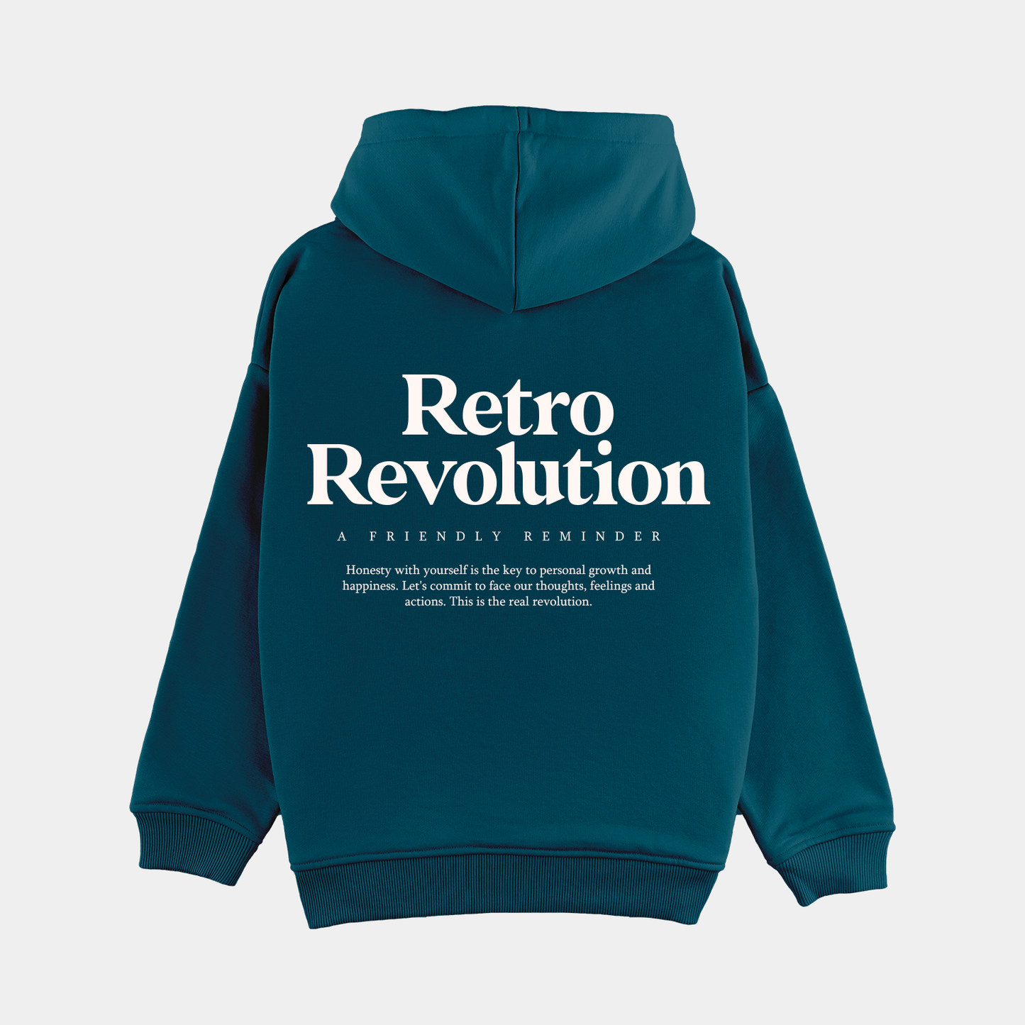 Retro Hoodie Organic Oversize Teal