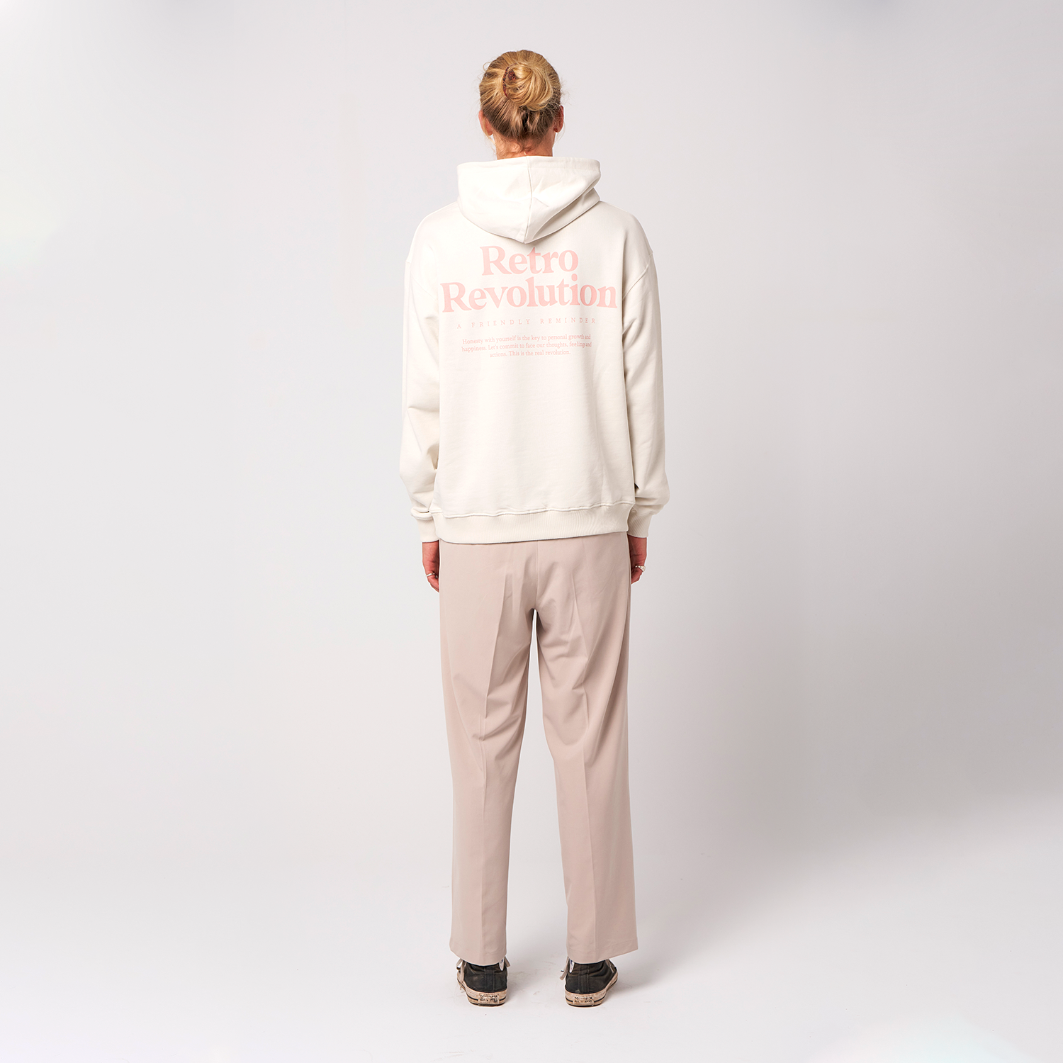 Retro Hoodie Organic Oversize Ecru