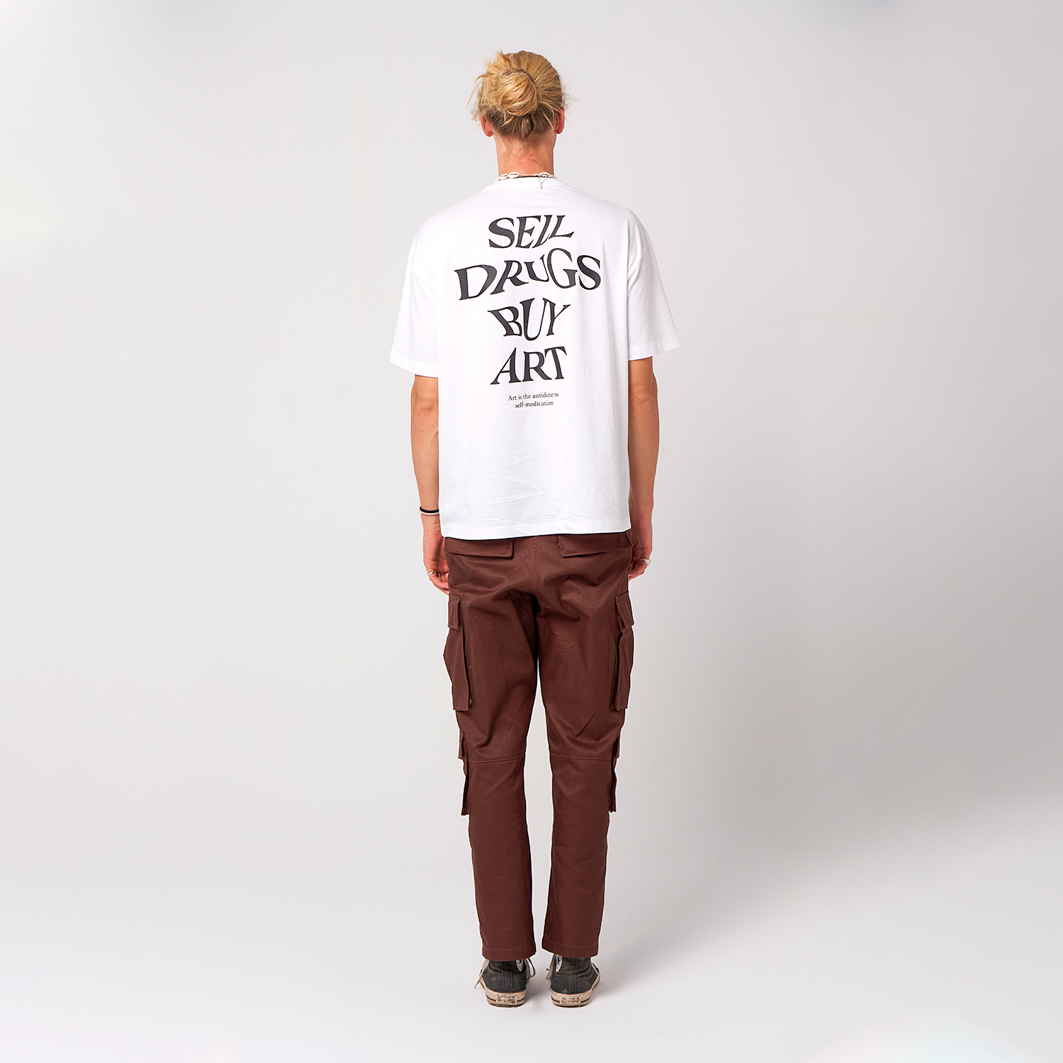 Camiseta Oversize Sell Drugs Blanca