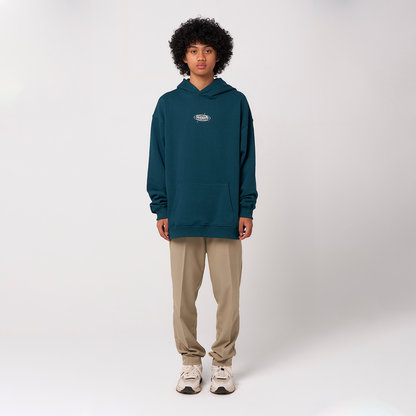 Retro Hoodie Organic Oversize Teal