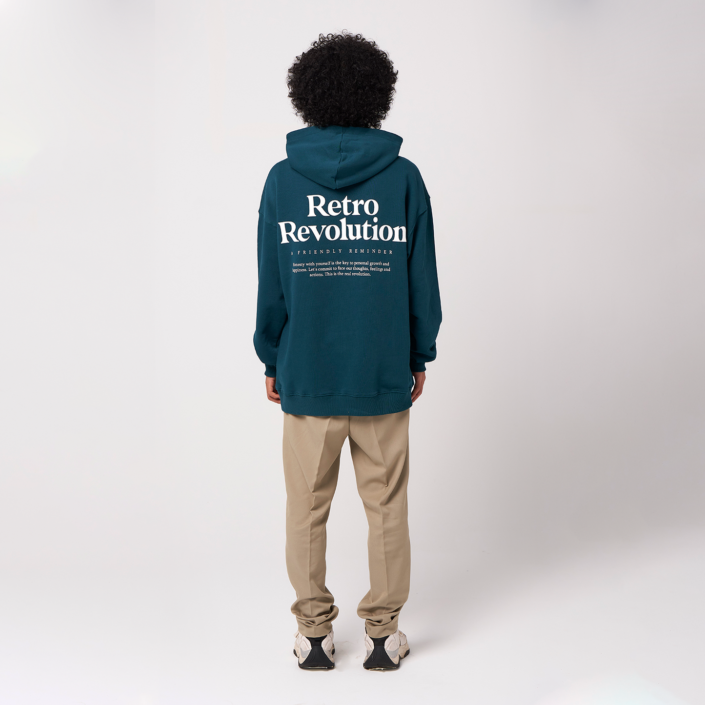 Retro Hoodie Organic Oversize Teal
