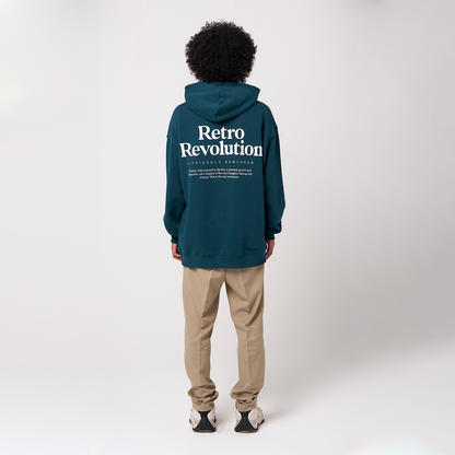 Retro Hoodie Organic Oversize Teal