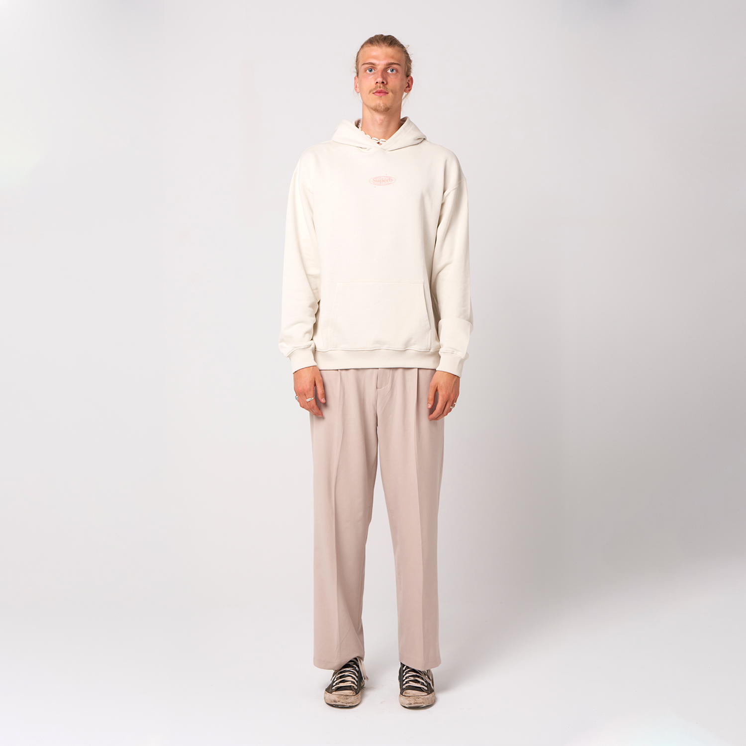 Retro Hoodie Organic Oversize Ecru