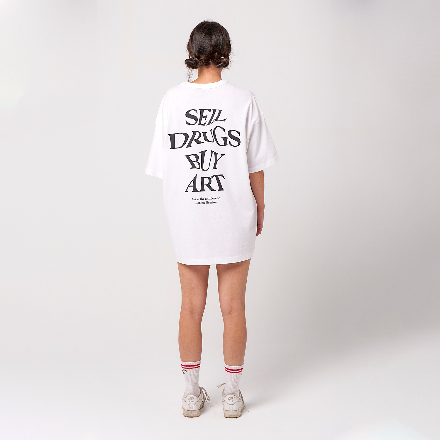 Camiseta Oversize Sell Drugs Blanca