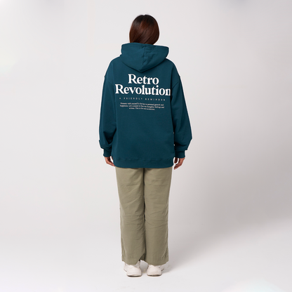 Retro Hoodie Organic Oversize Teal