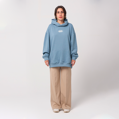 Retro Hoodie Organic Oversize Azul