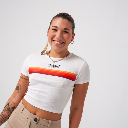 RetroLine White Crop Top