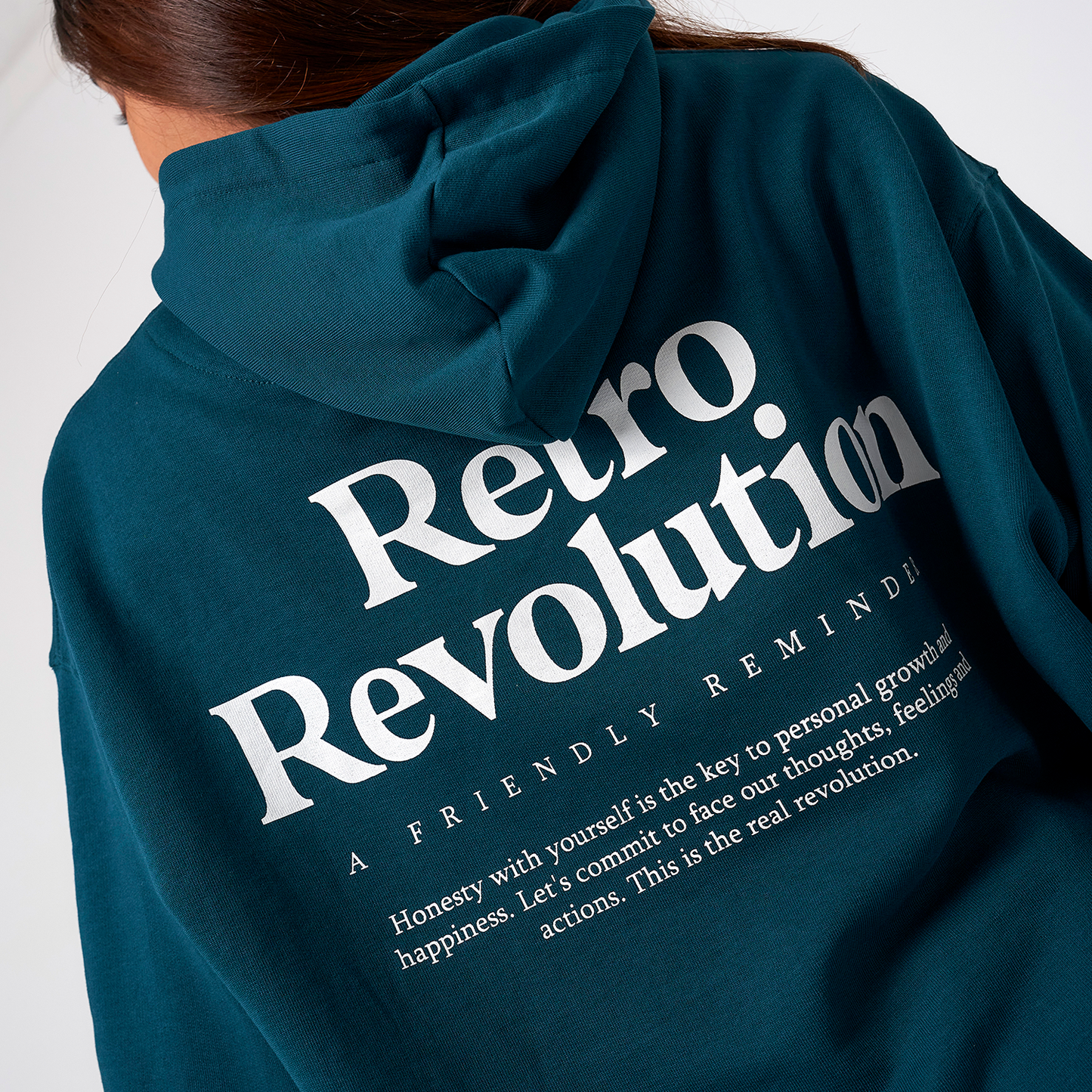 Retro Hoodie Organic Oversize Teal