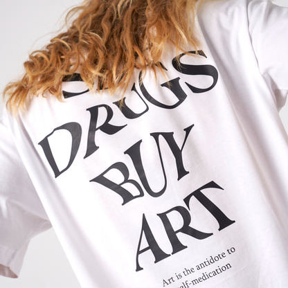 Camiseta Oversize Sell Drugs Blanca