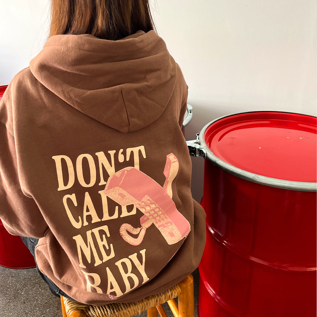Don't call me... Oversize Hoodie Brown