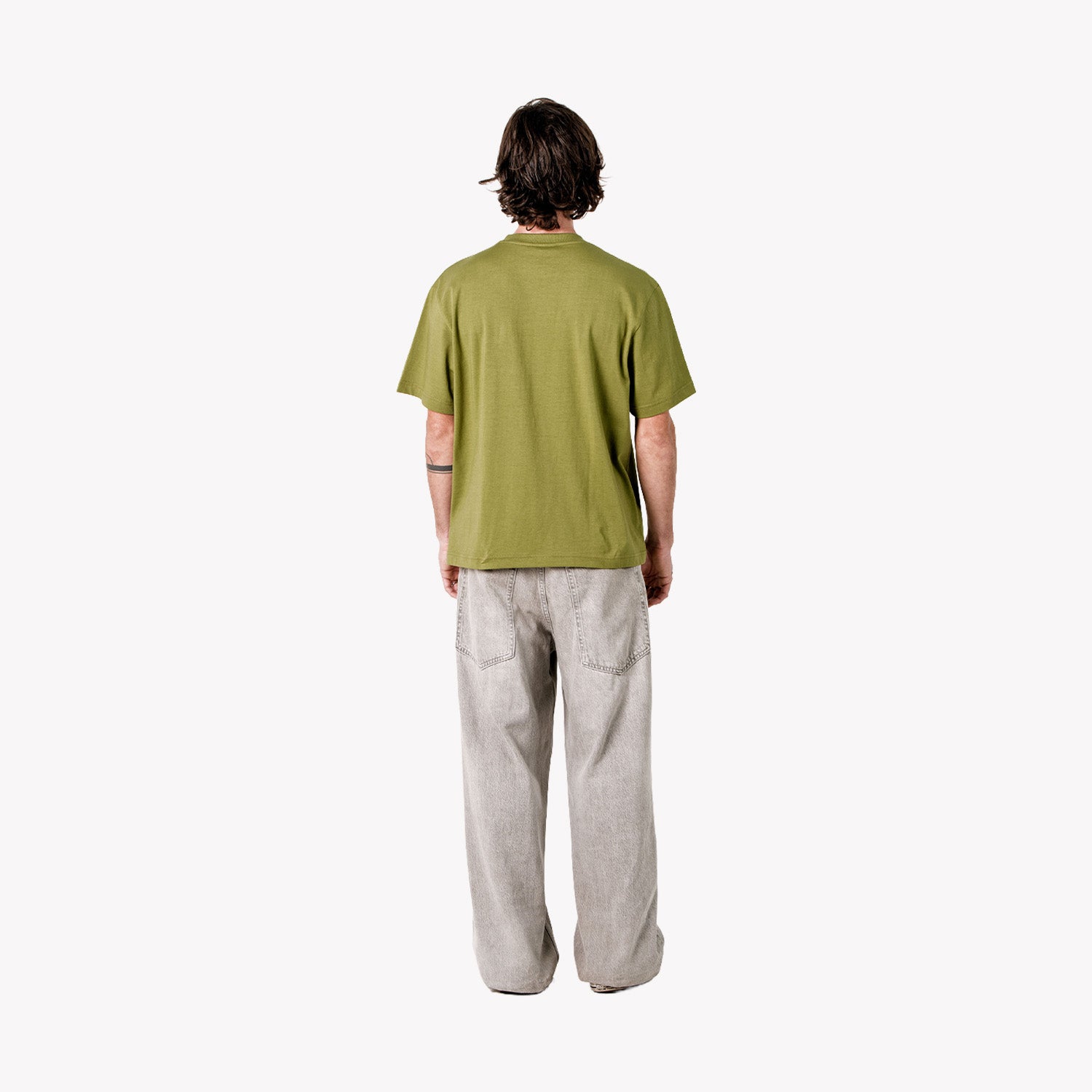 Camiseta Oversize Little Core Puffy Verde Oliva