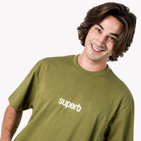 Camiseta Oversize Little Core Puffy Verde Oliva