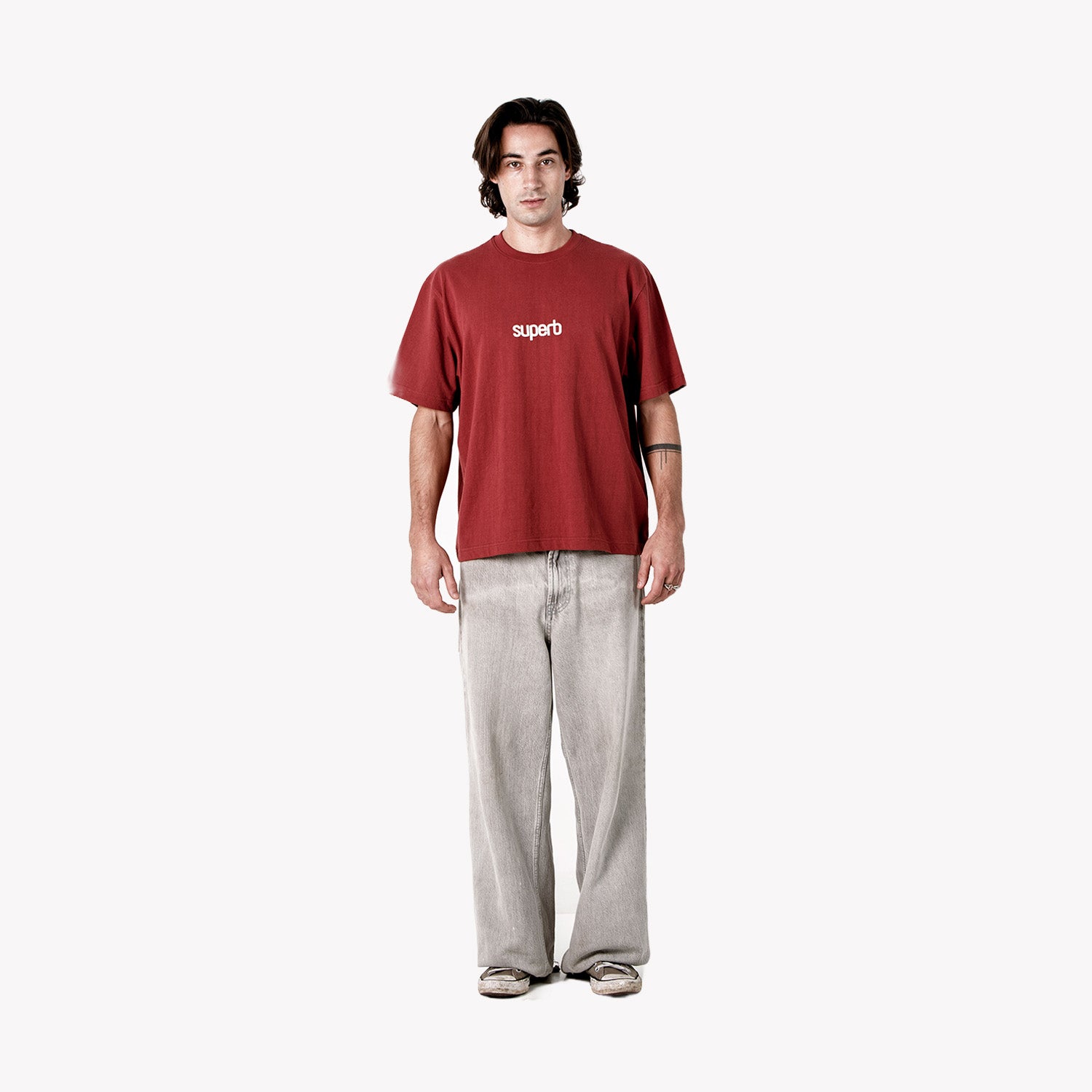 Camiseta Oversize Little Core Puffy Burdeos