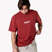 Camiseta Oversize Little Core Puffy Burdeos
