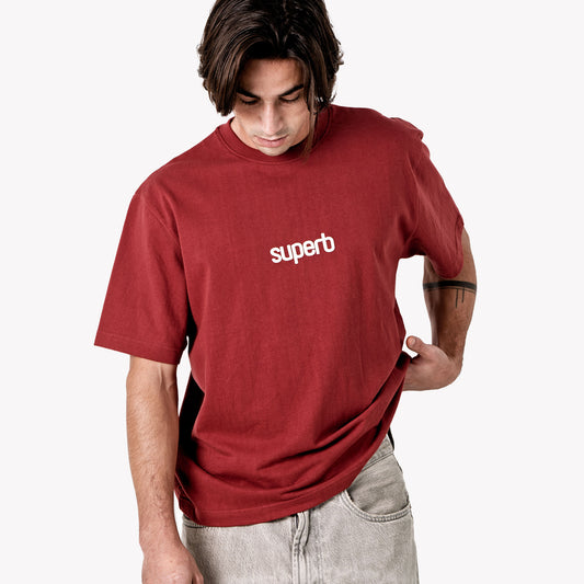 Camiseta Oversize Little Core Puffy Burdeos