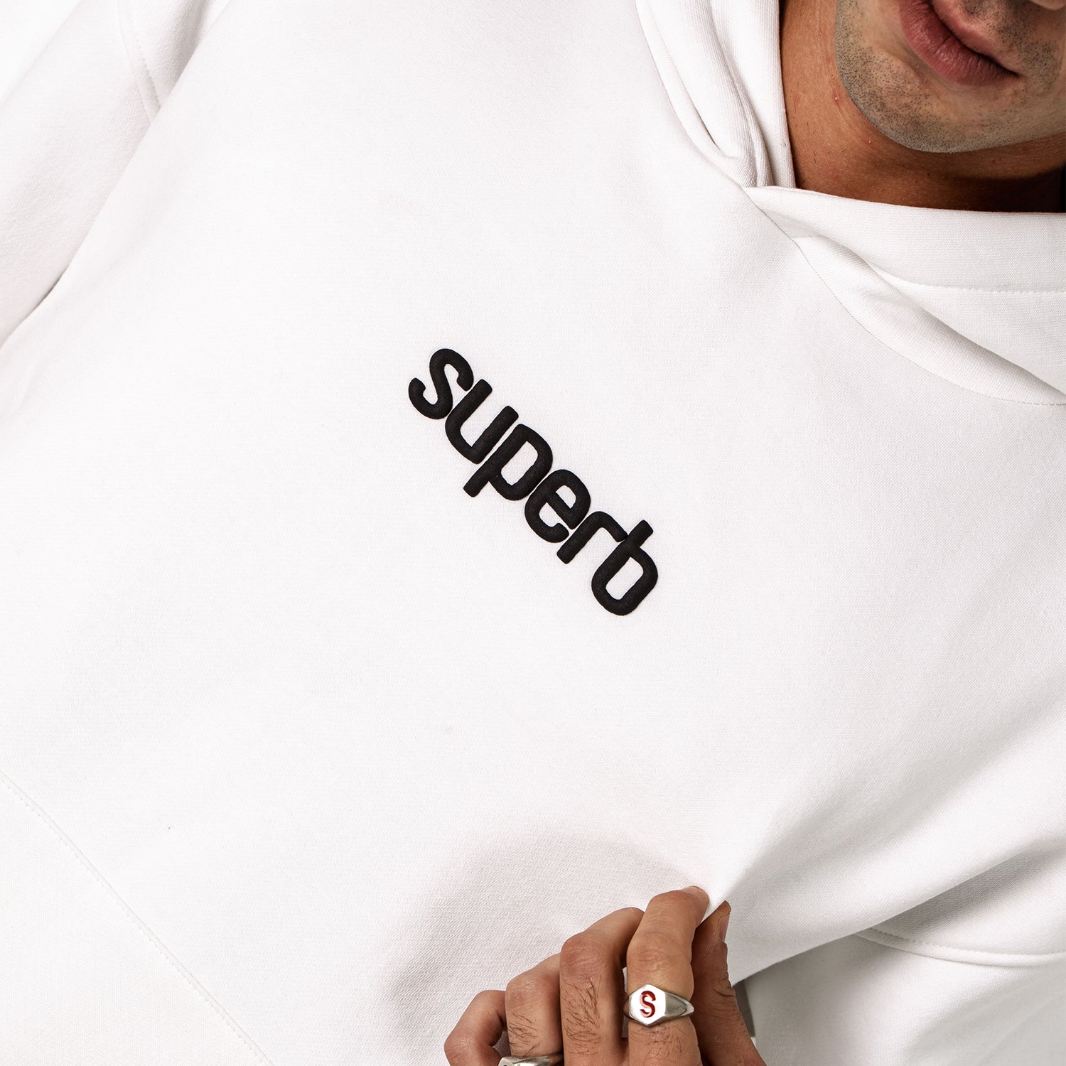 Sudadera Over Puffy Hexaline Blanco