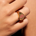Gold Hexagon Coral Ring