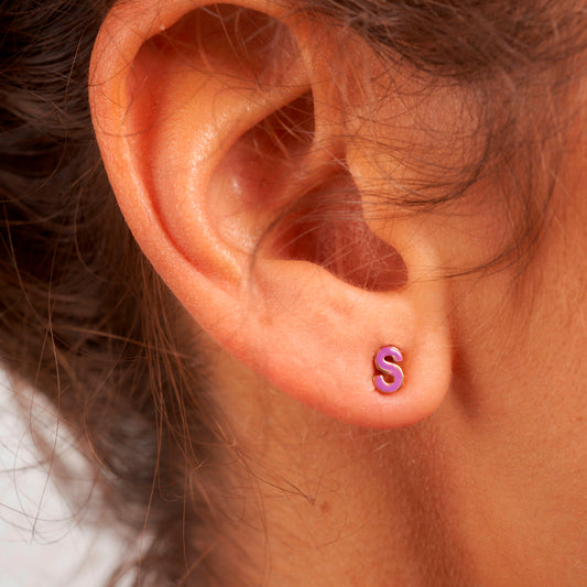 Pendiente dorado S Lila