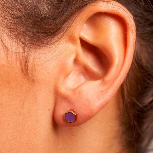 Pendiente dorado S Lila