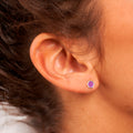 Silver lilac S earring