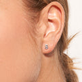 Silver S blue earring