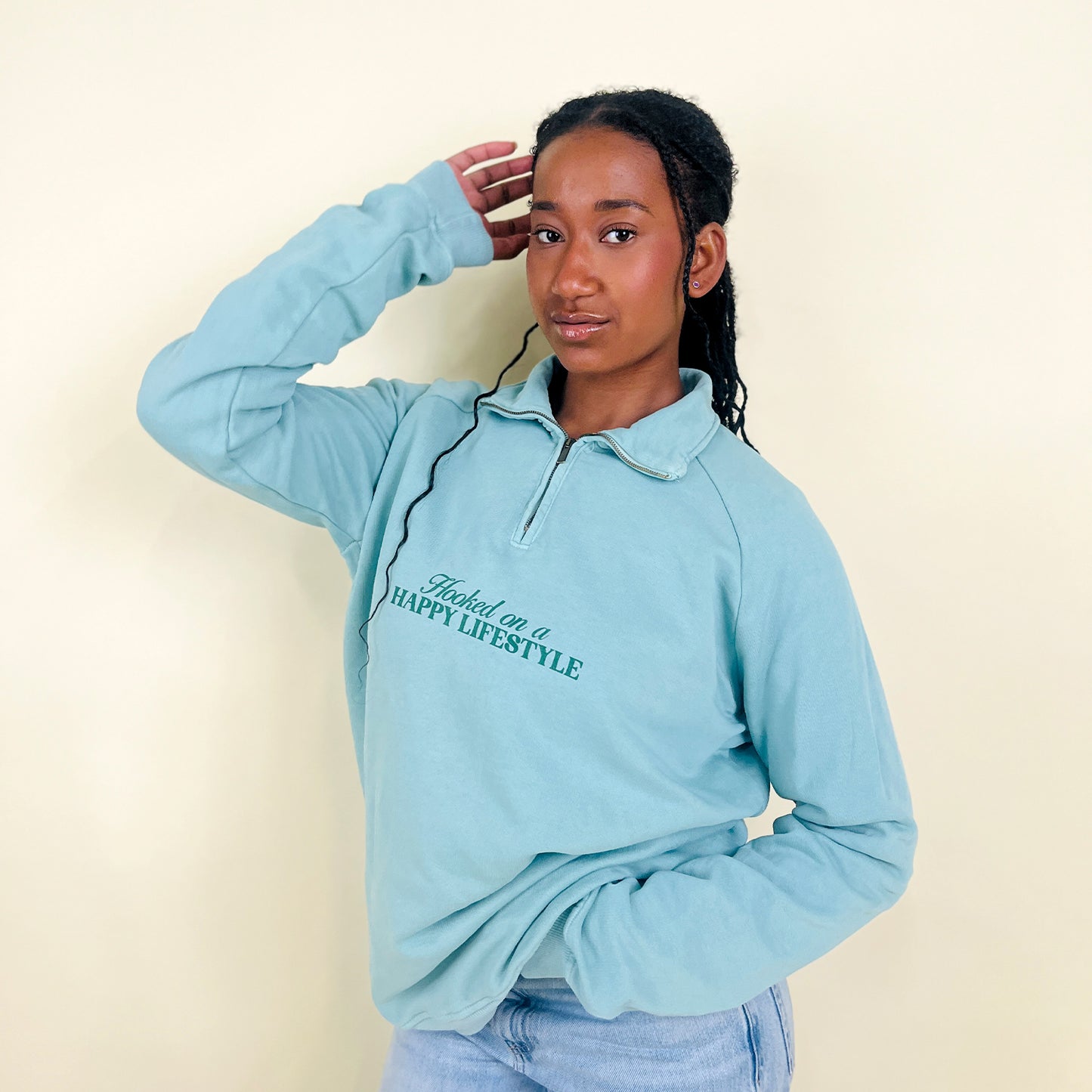 Half Zip Hooked Verde