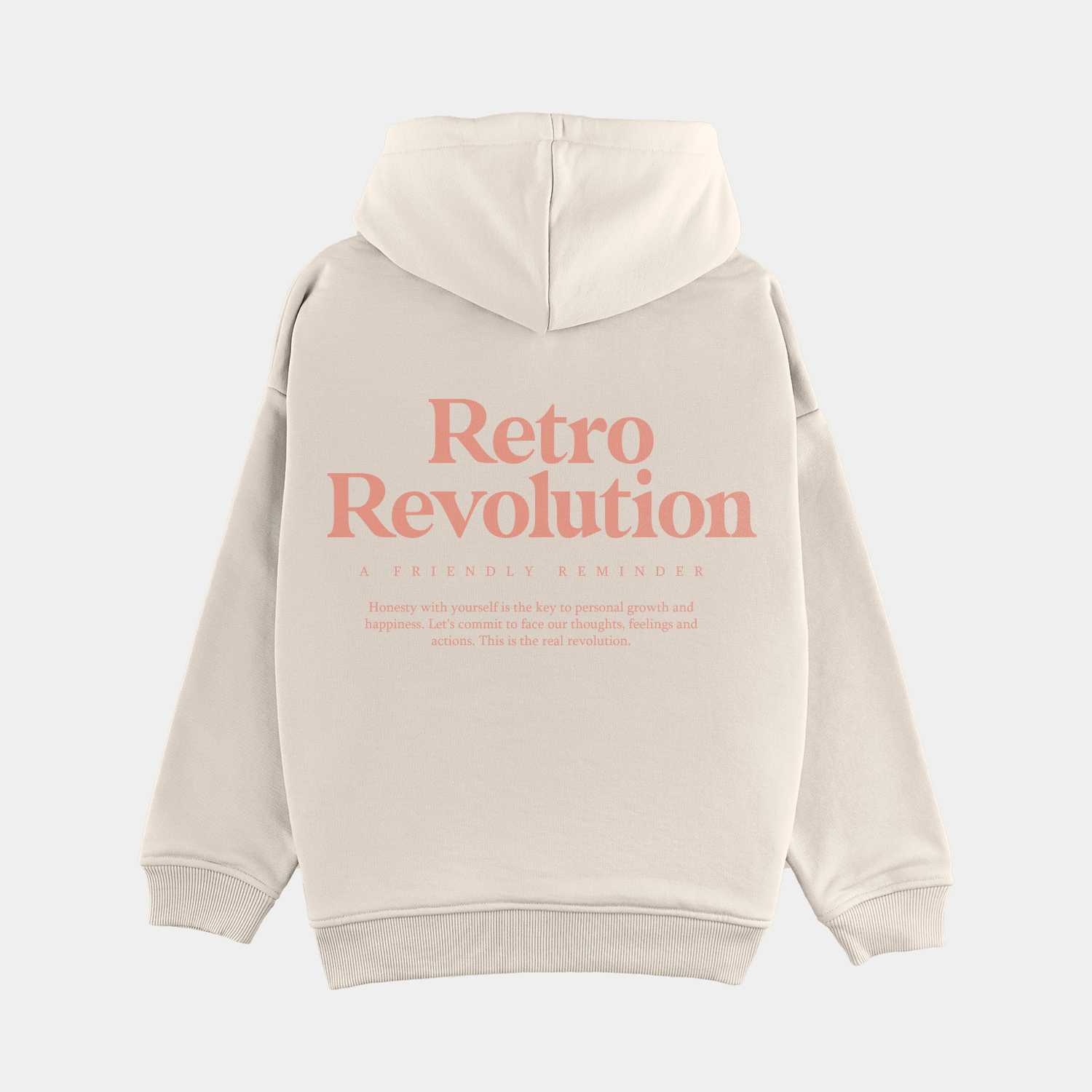 Retro Hoodie Organic Oversize Ecru