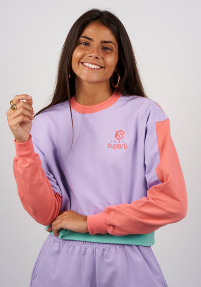 BeHappy Lilac V Short Sweatshirt 