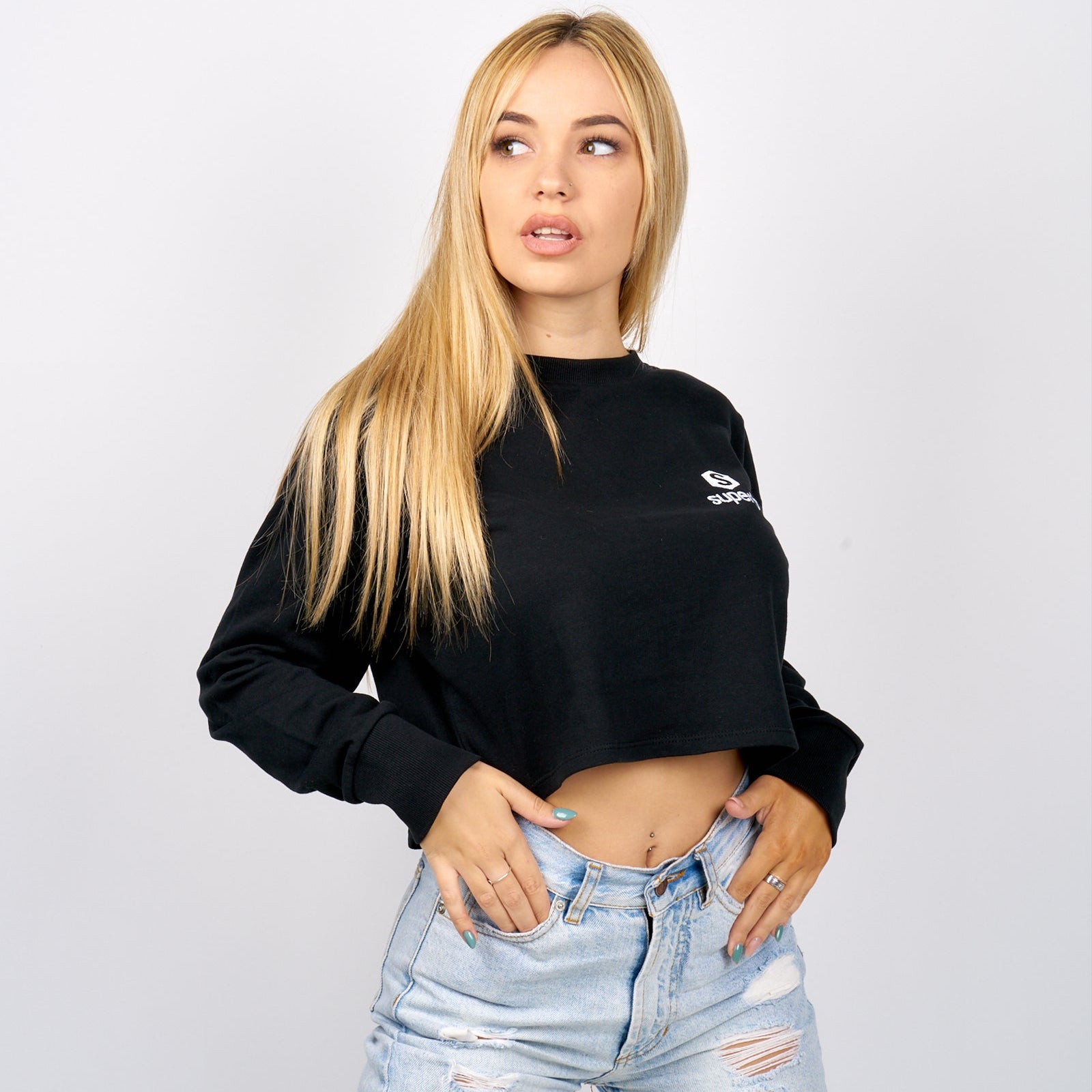 Crop Basic Heart Negra