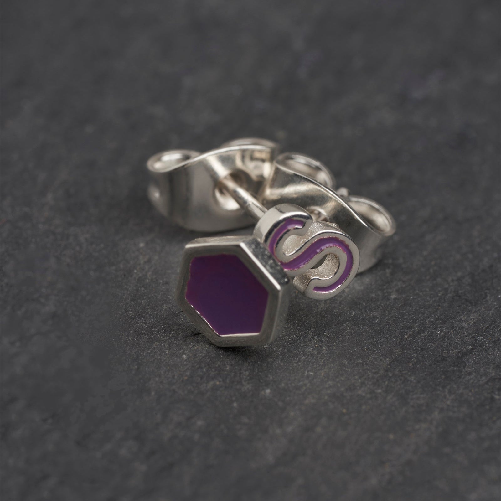 Silver lilac S earring