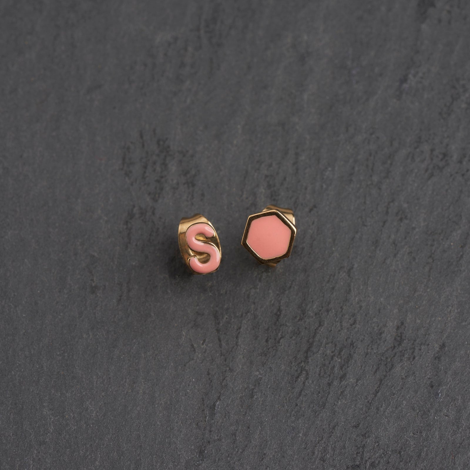 Gold S Coral Earring