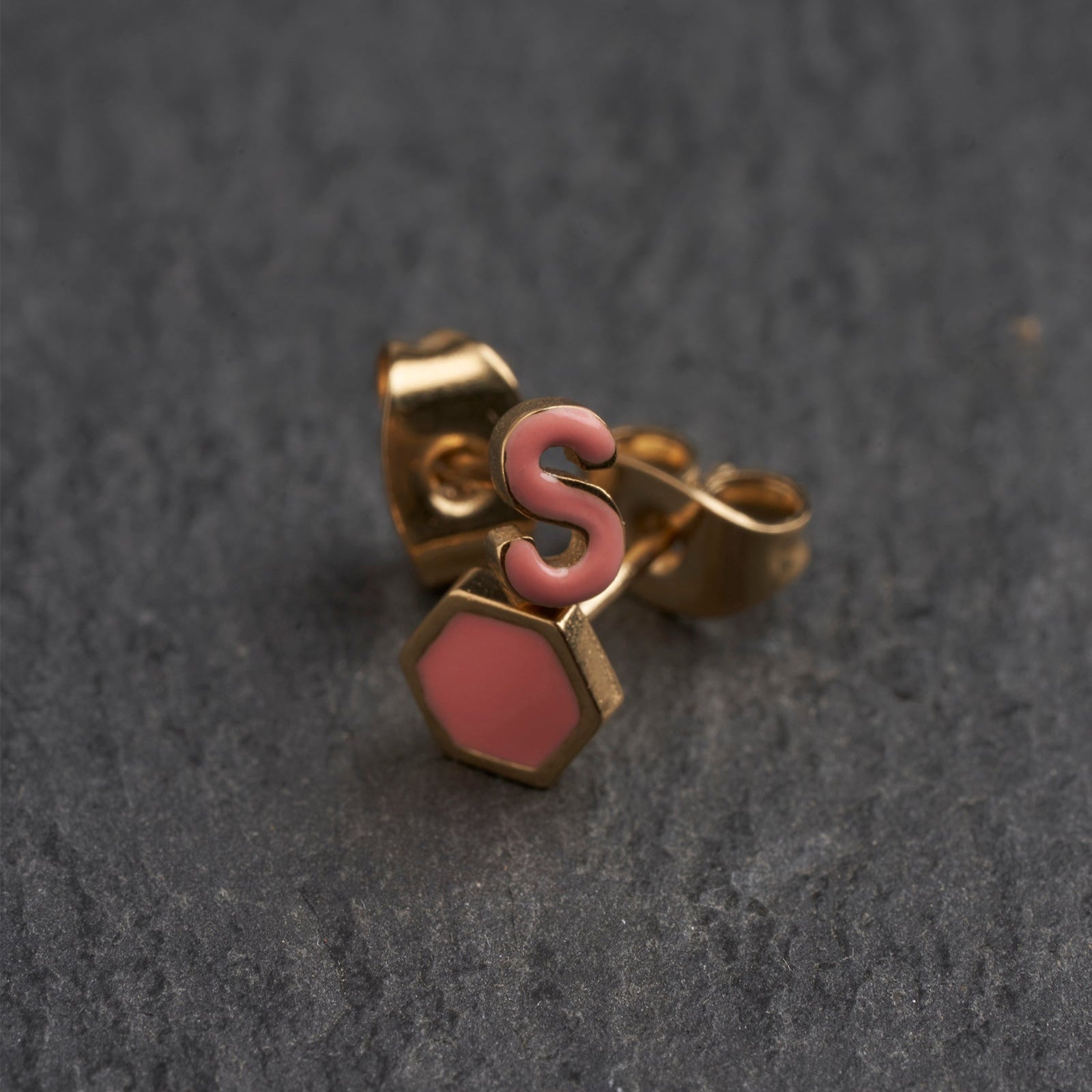 Gold S Coral Earring