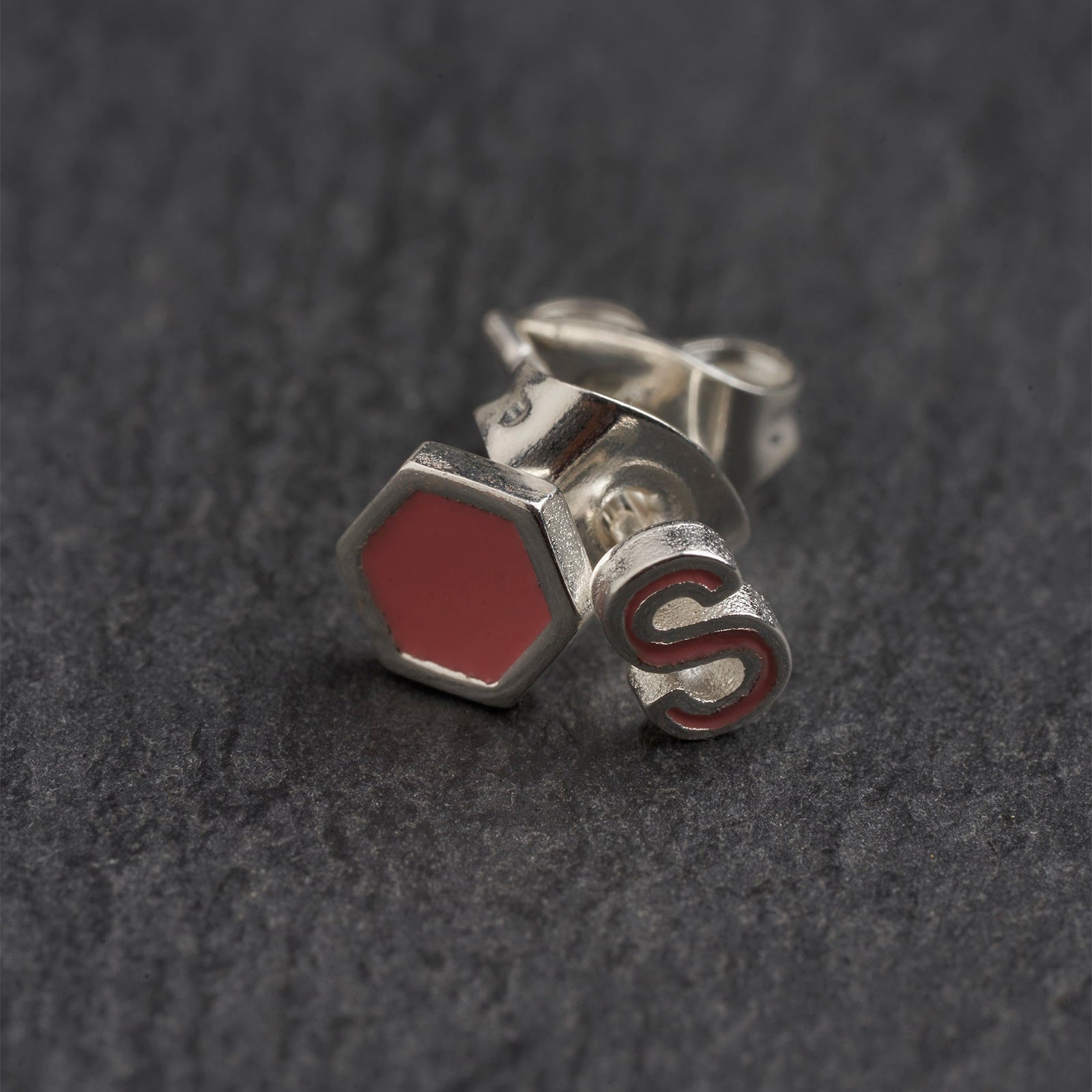 Silver S Coral Earring