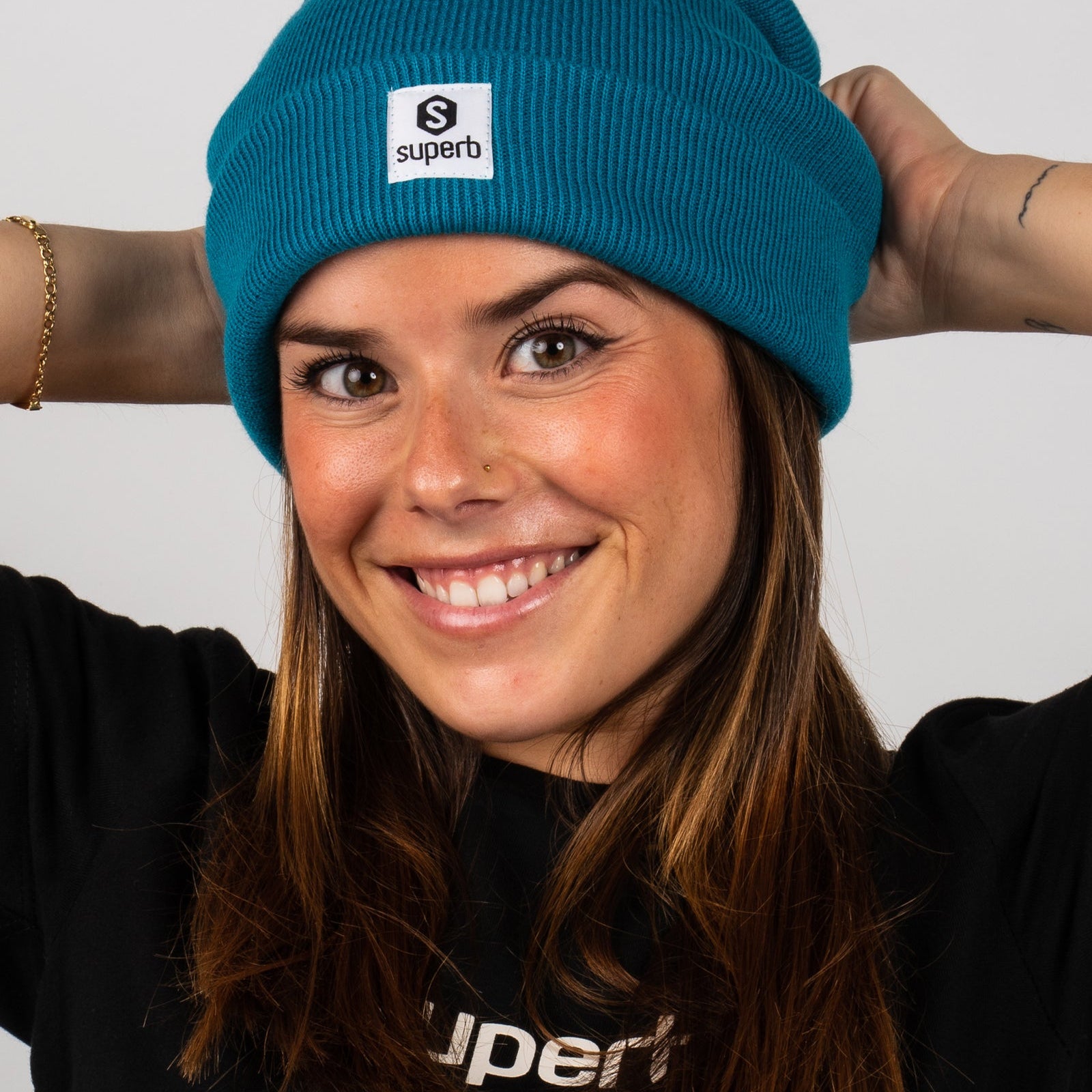 SuperbTag Teal Blue Hat 