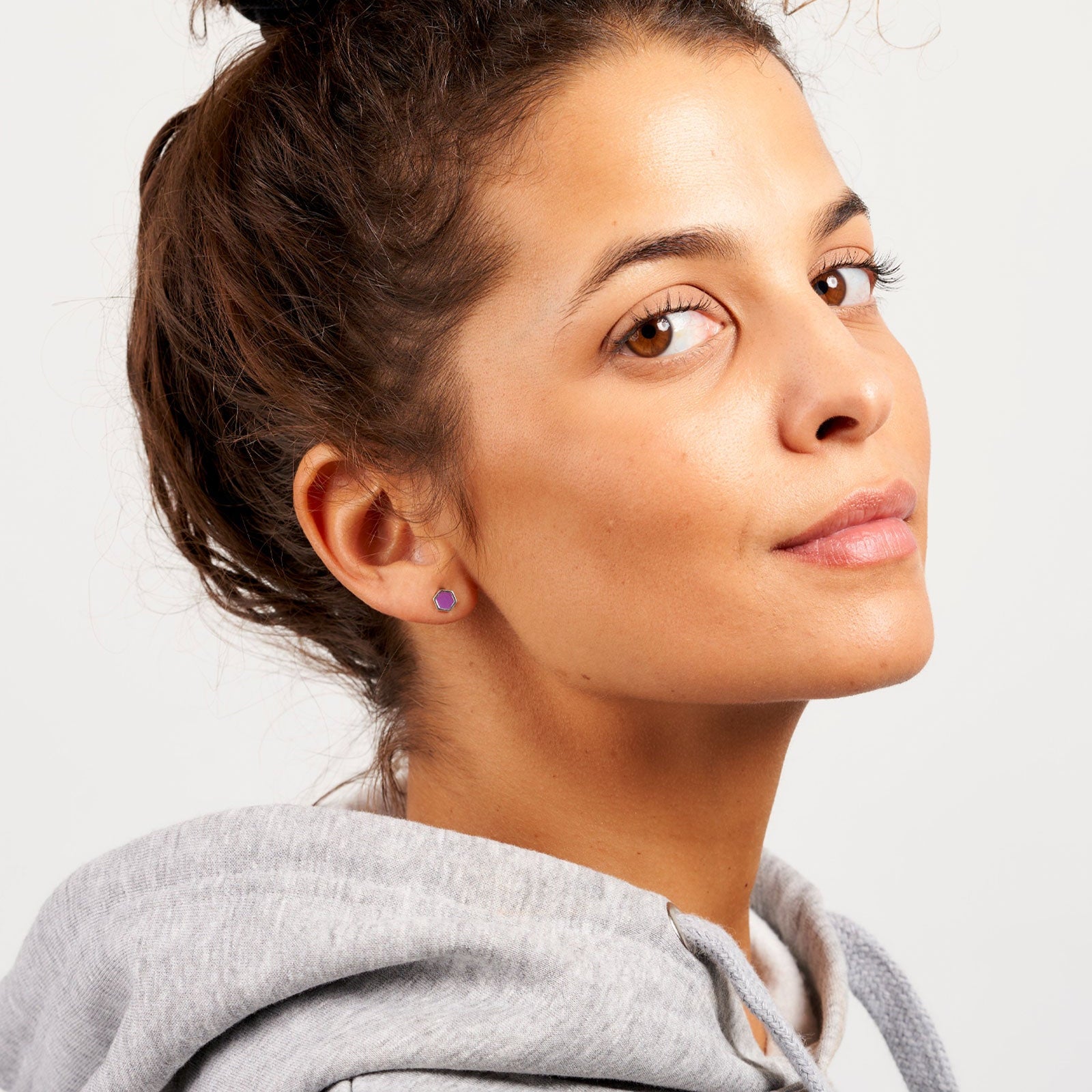 Silver lilac S earring